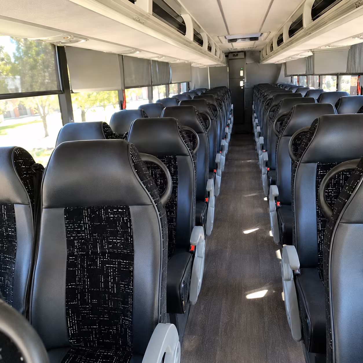 irving charter bus services interior
